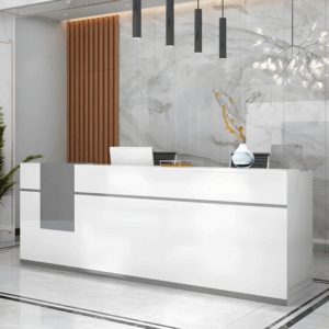 Modern Office Reception Desk - Compact & Stylish Front Counter