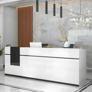 Modern Office Reception Desk - Compact & Stylish Front Counter
