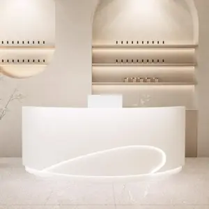Luxury Curved Reception Desk - Salon & MedSpa Counter
