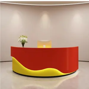 Minimalist Lacquer Reception Desk - Curved Salon & Boutique Counter