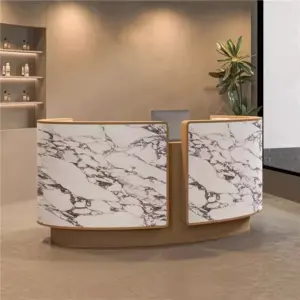 Curved Salon Reception Desk - Beauty & Boutique Counter