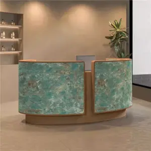Curved Salon Reception Desk - Beauty & Boutique Counter
