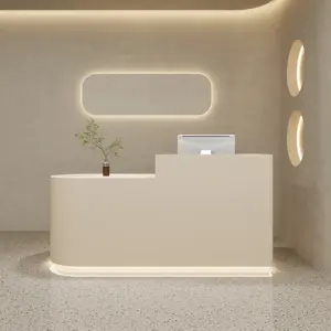 Boutique Checkout Counters - L63" x W24" x H39", Milky white