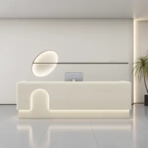Beauty Salon Reception Desks - L102" x W24" x H39", Off white