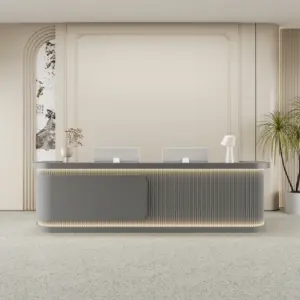 Salon Reception Counters & Corporate Office Front Desks - L47" x W24" x H39", Dark gray